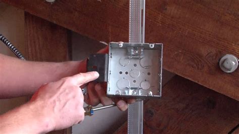 attaching metal junction box to stud|metal junction box installation.